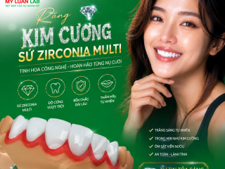 Răng Kim Cương Full Sườn Zirconia Multi Cao Cấp | Mỹ Luân Dental Lab