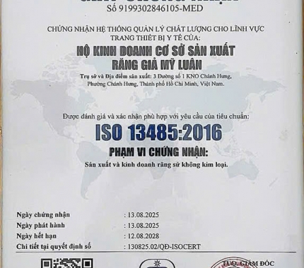 Thông báo LAB MỸ LUÂN đã đạt chuẩn ISO rồi nhé !